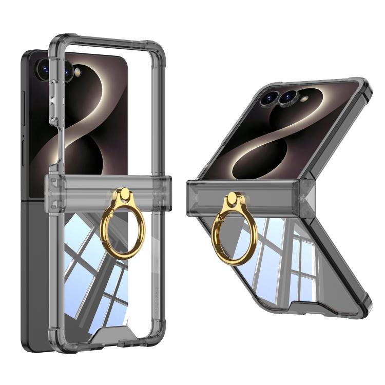 Custodia per telefono GKK Airbag Hinge a copertura totale con supporto magnetico girevole, For Galaxy Z Flip8 5G