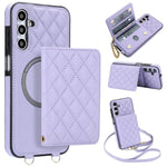 Portafoglio romboidale con custodia magnetica per telefono, tracolla e cinturino da polso, For Galaxy A35 5G, For Galaxy A14 4G / 5G, For Galaxy A54 5G