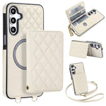 Portafoglio romboidale con custodia magnetica per telefono, tracolla e cinturino da polso, For Galaxy A36 5G, For Galaxy A16 4G / 5G, For Galaxy A15 4G / 5G, For Galaxy A55 5G
