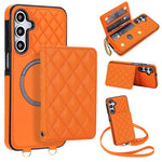 Portafoglio romboidale con custodia magnetica per telefono, tracolla e cinturino da polso, For Galaxy A36 5G, For Galaxy A16 4G / 5G, For Galaxy A15 4G / 5G, For Galaxy A55 5G