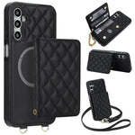 Portafoglio romboidale con custodia magnetica per telefono, tracolla e cinturino da polso, For Galaxy A35 5G, For Galaxy A14 4G / 5G, For Galaxy A54 5G
