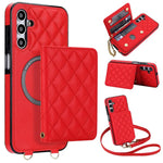 Portafoglio romboidale con custodia magnetica per telefono, tracolla e cinturino da polso, For Galaxy A35 5G, For Galaxy A14 4G / 5G, For Galaxy A54 5G