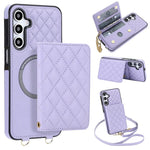 Portafoglio romboidale con custodia magnetica per telefono, tracolla e cinturino da polso, For Galaxy A57 5G, For Galaxy A37 5G, For Galaxy A26 5G / A17 4G / 5G, For Galaxy A56 5G