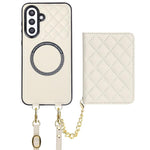 Portafoglio romboidale con custodia magnetica per telefono, tracolla e cinturino da polso, For Galaxy A36 5G, For Galaxy A16 4G / 5G, For Galaxy A15 4G / 5G, For Galaxy A55 5G