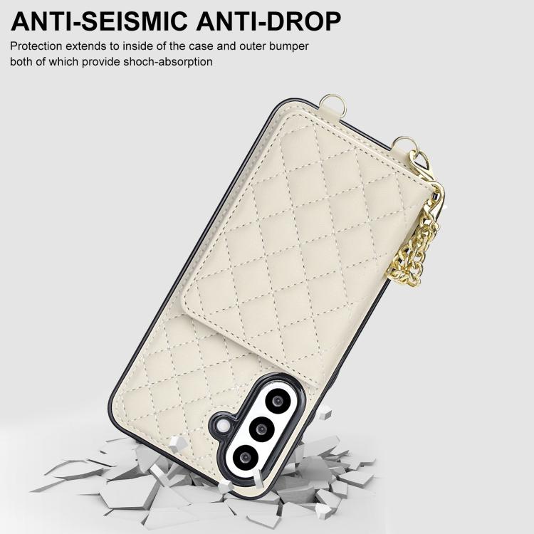 Portafoglio romboidale con custodia magnetica per telefono, tracolla e cinturino da polso, For Galaxy A36 5G, For Galaxy A16 4G / 5G, For Galaxy A15 4G / 5G, For Galaxy A55 5G