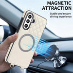 Portafoglio romboidale con custodia magnetica per telefono, tracolla e cinturino da polso, For Galaxy A36 5G, For Galaxy A16 4G / 5G, For Galaxy A15 4G / 5G, For Galaxy A55 5G