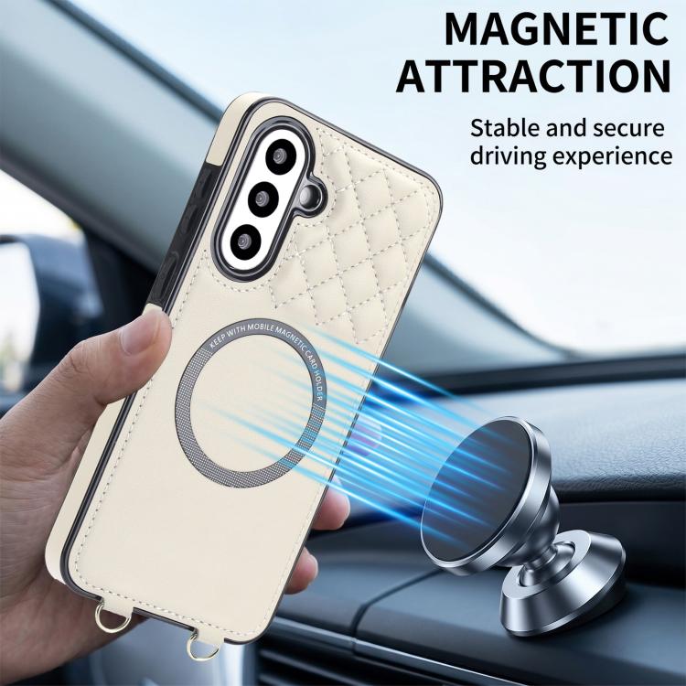 Portafoglio romboidale con custodia magnetica per telefono, tracolla e cinturino da polso, For Galaxy A36 5G, For Galaxy A16 4G / 5G, For Galaxy A15 4G / 5G, For Galaxy A55 5G