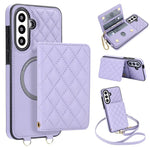 Portafoglio romboidale con custodia magnetica per telefono, tracolla e cinturino da polso, For Galaxy A36 5G, For Galaxy A16 4G / 5G, For Galaxy A15 4G / 5G, For Galaxy A55 5G