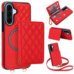 Portafoglio romboidale con custodia magnetica per telefono, tracolla e cinturino da polso, For Galaxy A57 5G, For Galaxy A37 5G, For Galaxy A26 5G / A17 4G / 5G, For Galaxy A56 5G