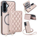Portafoglio romboidale con custodia magnetica per telefono, tracolla e cinturino da polso, For Galaxy A57 5G, For Galaxy A37 5G, For Galaxy A26 5G / A17 4G / 5G, For Galaxy A56 5G