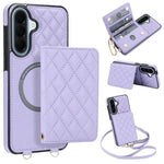 Portafoglio romboidale con custodia magnetica per telefono, tracolla e cinturino da polso, For Galaxy A57 5G, For Galaxy A37 5G, For Galaxy A26 5G / A17 4G / 5G, For Galaxy A56 5G