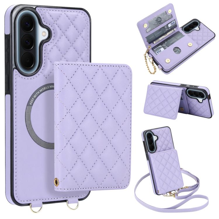 Portafoglio romboidale con custodia magnetica per telefono, tracolla e cinturino da polso, For Galaxy A57 5G, For Galaxy A37 5G, For Galaxy A26 5G / A17 4G / 5G, For Galaxy A56 5G