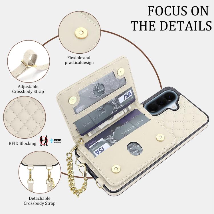 Portafoglio romboidale con custodia magnetica per telefono, tracolla e cinturino da polso, For Galaxy A57 5G, For Galaxy A37 5G, For Galaxy A26 5G / A17 4G / 5G, For Galaxy A56 5G