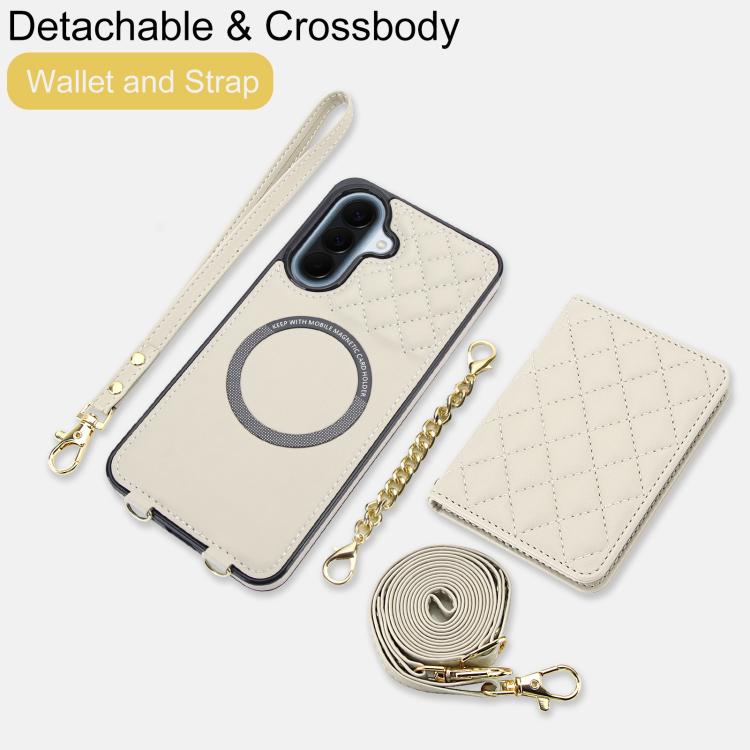 Portafoglio romboidale con custodia magnetica per telefono, tracolla e cinturino da polso, For Galaxy A57 5G, For Galaxy A37 5G, For Galaxy A26 5G / A17 4G / 5G, For Galaxy A56 5G