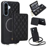 Portafoglio romboidale con custodia magnetica per telefono, tracolla e cinturino da polso, For Galaxy A57 5G, For Galaxy A37 5G, For Galaxy A26 5G / A17 4G / 5G, For Galaxy A56 5G