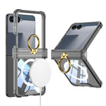 Custodia per telefono antiurto GKK MagSafe con cerniera airbag e anello di supporto., For Galaxy Z Flip8 5G