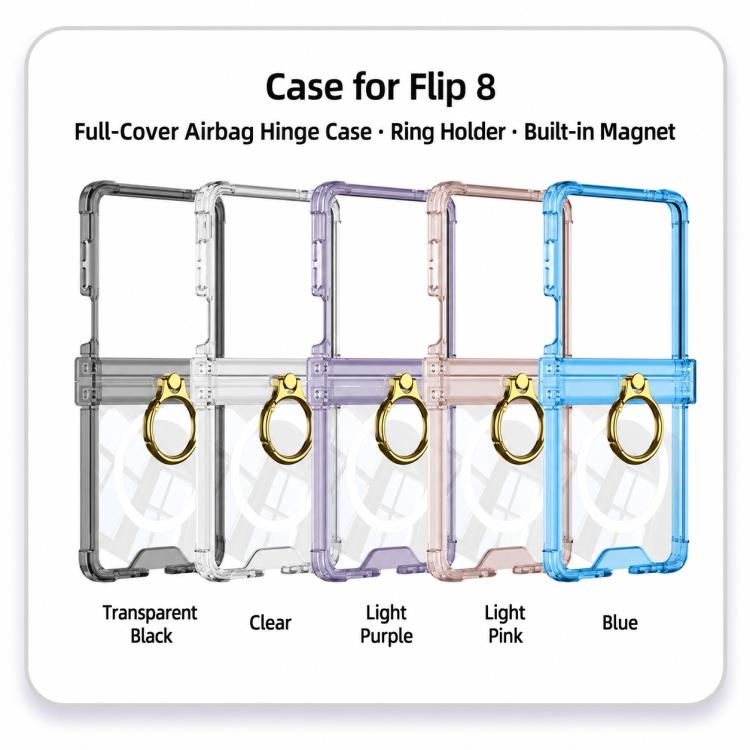 Custodia per telefono antiurto GKK MagSafe con cerniera airbag e anello di supporto., For Galaxy Z Flip8 5G