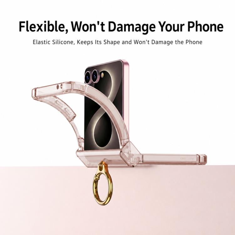 Custodia per telefono antiurto GKK MagSafe con cerniera airbag e anello di supporto., For Galaxy Z Flip8 5G