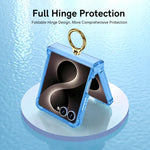 Custodia per telefono antiurto GKK MagSafe con cerniera airbag e anello di supporto., For Galaxy Z Flip8 5G