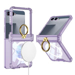 Custodia per telefono antiurto GKK MagSafe con cerniera airbag e anello di supporto., For Galaxy Z Flip8 5G