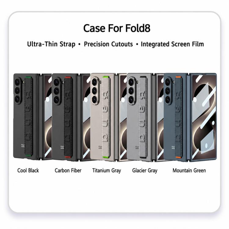 Custodia per telefono antiurto con cinturino da polso ultrasottile integrato GKK, For Galaxy Z Fold8 Ultra 5G