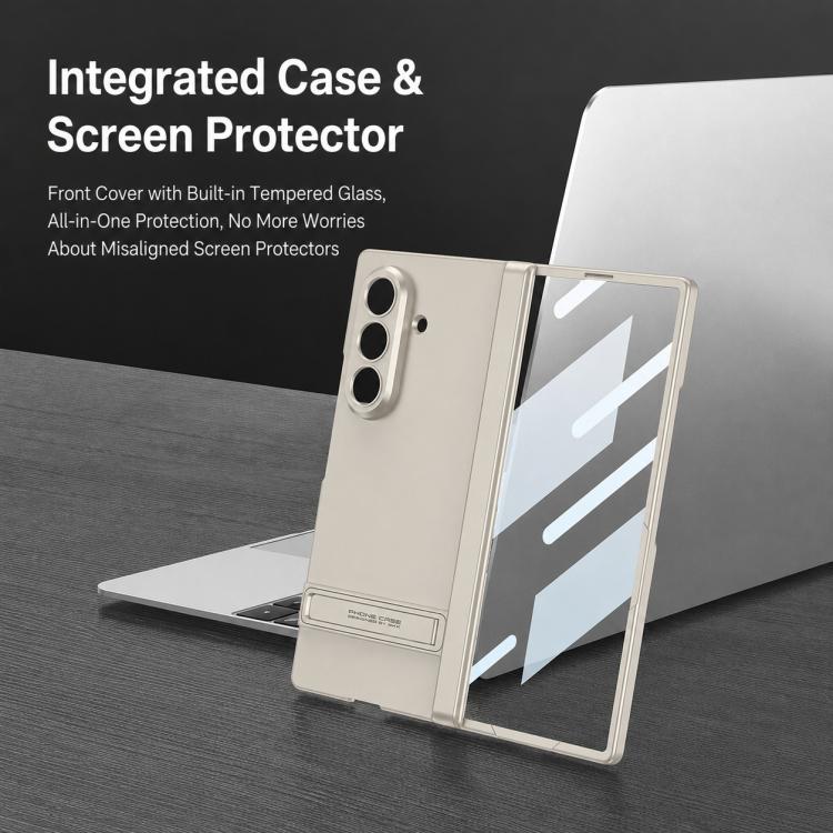 Custodia per telefono GKK Triumph ultra sottile a copertura totale con supporto magnetico integrato e chiusura a scatto., For Galaxy Z Fold8 Ultra 5G