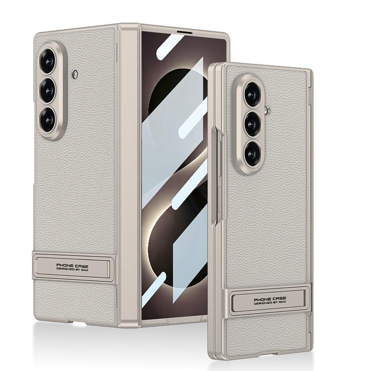 Custodia per telefono GKK integrata in similpelle effetto pelle Triumph con supporto magnetico integrato., For Galaxy Z Fold8 Ultra 5G