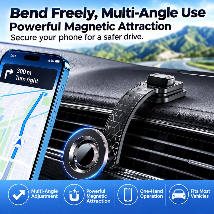 Supporto magnetico pieghevole per telefono da auto