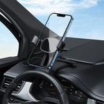 Supporto per telefono da cruscotto auto con targa di parcheggio.