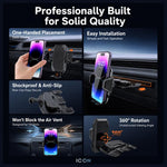 Supporto per telefono con clip girevole per auto, slot CD e blocco automatico, con scomparto per CD.