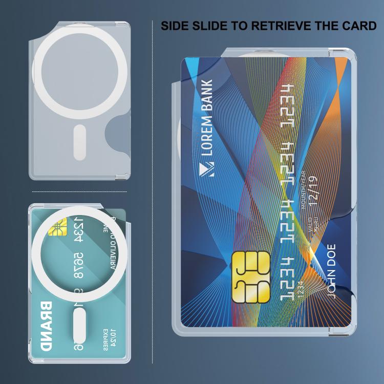 Portafoglio sottile magnetico con caricamento laterale per carte di credito e