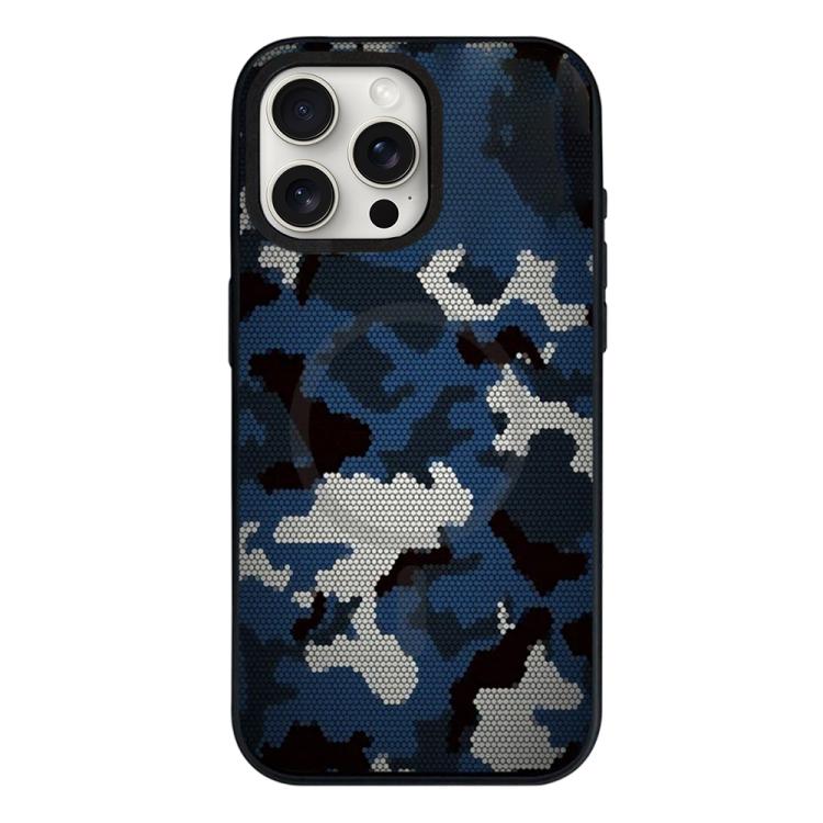 Custodia per telefono ibrida in PC e TPU con doppia chiusura magnetica e motivo mimetico a mosaico, rimovibile., For iPhone 15 Pro, For iPhone 15 Plus, For iPhone 15