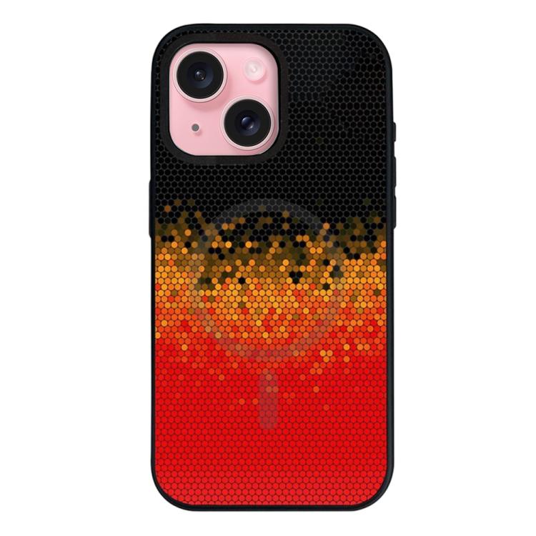 Custodia per telefono ibrida in PC e TPU con doppia chiusura magnetica e motivo mimetico a mosaico, rimovibile., For iPhone 15 Pro, For iPhone 15 Plus, For iPhone 15