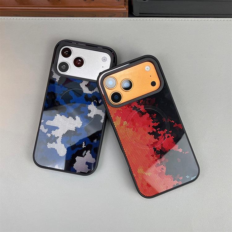 Custodia per telefono ibrida in PC e TPU con doppia chiusura magnetica e motivo mimetico a mosaico, rimovibile., For iPhone 15 Pro, For iPhone 15 Plus, For iPhone 15