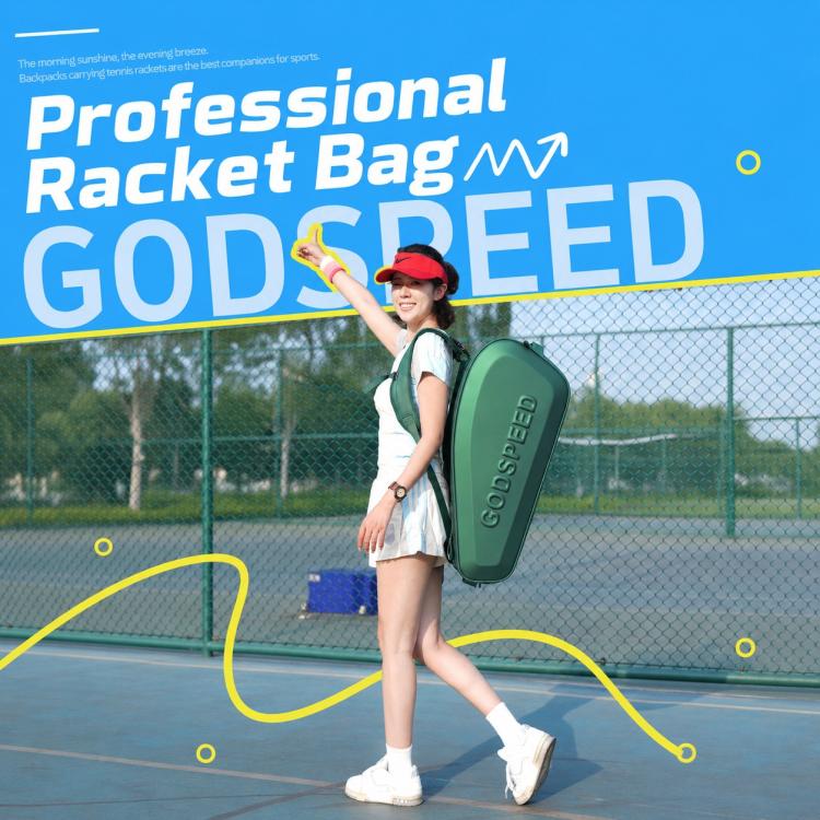 Zaino sportivo GODSPEED 3D rigido per racchette da tennis e badminton, con ampia capacità di stoccaggio., G2505