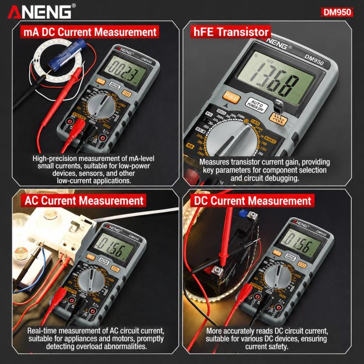 Multimetro digitale ANENG DM950 a gamma completa e resistente al calore., DM950
