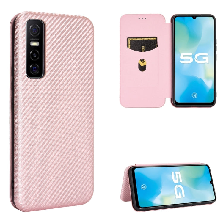 Struttura in fibra di carbonio Flip orizzontale magnetico Custodia in pelle TPU + PC + PU con slot per schede, For OPPO Realme 7i, For vivo V20 4G (Indian Version), For vivo Y73s, For Asus Zenfone Max (M2) ZB633KL