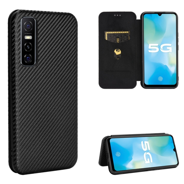 Struttura in fibra di carbonio Flip orizzontale magnetico Custodia in pelle TPU + PC + PU con slot per schede, For OPPO Realme 7i, For vivo V20 4G (Indian Version), For vivo Y73s, For Asus Zenfone Max (M2) ZB633KL