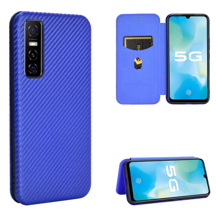 Struttura in fibra di carbonio Flip orizzontale magnetico Custodia in pelle TPU + PC + PU con slot per schede, For OPPO Realme 7i, For vivo V20 4G (Indian Version), For vivo Y73s, For Asus Zenfone Max (M2) ZB633KL