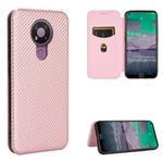 Struttura in fibra di carbonio Flip orizzontale magnetico Custodia in pelle TPU + PC + PU con slot per schede, For Nokia 3.4, For Oukitel C21