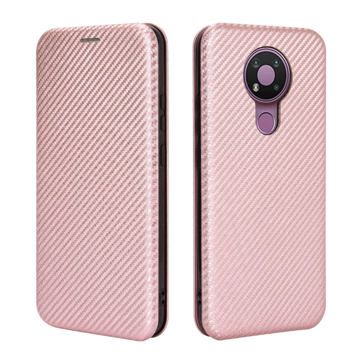 Struttura in fibra di carbonio Flip orizzontale magnetico Custodia in pelle TPU + PC + PU con slot per schede, For Nokia 3.4, For Oukitel C21