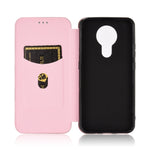 Struttura in fibra di carbonio Flip orizzontale magnetico Custodia in pelle TPU + PC + PU con slot per schede, For Nokia 3.4, For Oukitel C21