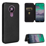 Struttura in fibra di carbonio Flip orizzontale magnetico Custodia in pelle TPU + PC + PU con slot per schede, For Nokia 3.4, For Oukitel C21
