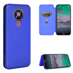 Struttura in fibra di carbonio Flip orizzontale magnetico Custodia in pelle TPU + PC + PU con slot per schede, For Nokia 3.4, For Oukitel C21