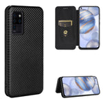 Struttura in fibra di carbonio Flip orizzontale magnetico Custodia in pelle TPU + PC + PU con slot per schede, For Nokia 3.4, For Oukitel C21