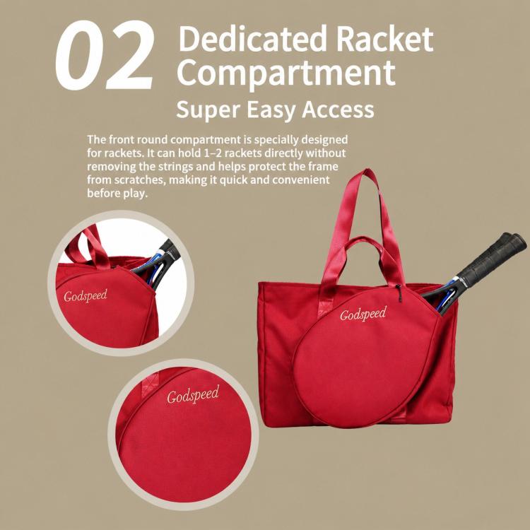 Borsa sportiva da viaggio GODSPEED, borsa per racchette da tennis, borsa a tracolla di grande capacità, GT01