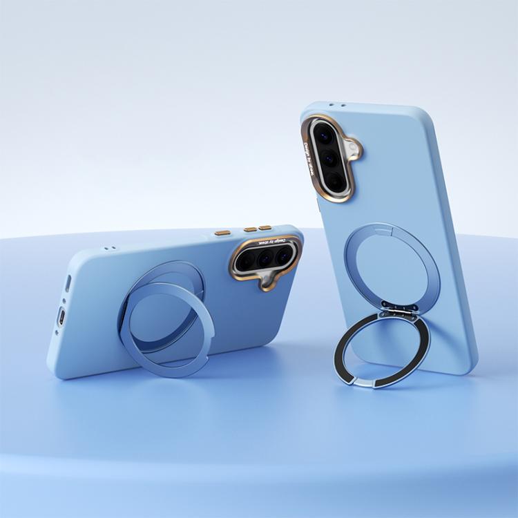 Custodia per telefono ABEEL in silicone liquido magnetico, leggera e impercettibile al tatto, con supporto., For Galaxy A57 5G, For Galaxy A37 5G