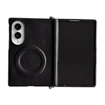 Custodia per telefono in pelle magnetica con cerniera a morsetto laterale e texture Crazy Horse., For Galaxy Z Fold8 5G
