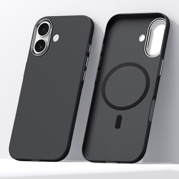 Custodia magnetica in Kevlar con motivo a griglia per iPhone 18 Pro