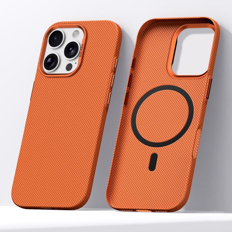 Custodia magnetica in Kevlar con motivo a griglia per iPhone 18 Pro